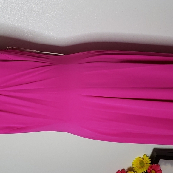 NEW Alex Marie Kensley Criss Cross Halter Gown Fuchsia Pink Goddess Castlecore - Picture 12 of 16